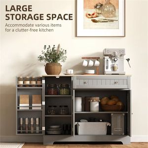 Mobile da Cucina in Legno Massello Stile Moderno, Armadio Multifunzionale con Pannelli in Compensato e Melamina, Arredamento per Soggiorno - Product Image 6
