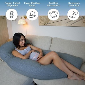 Almohada de Maternidad Multifuncional en Forma de U, de Algodón Puro, con Soporte Lumbar, para Dormir de Lado y Amamantar - Product Image 3