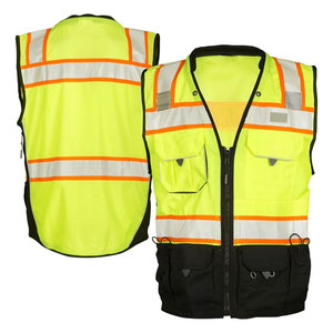 Top Quality Reflective Safety Vest <b>Jacket</b> Fluorescent Yellow Construction Warehouse <b>Worker</b> Uniform Vest <b>Jackets</b> - Product Image 5