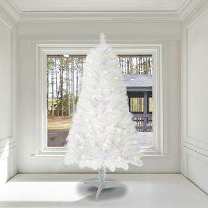 Albero di Natale Artificiale Norwood S Bianco da 120 cm con 100 Luci LED Bianco Caldo e 241 Punte Realistiche Preilluminate con Supporto - Product Image 1