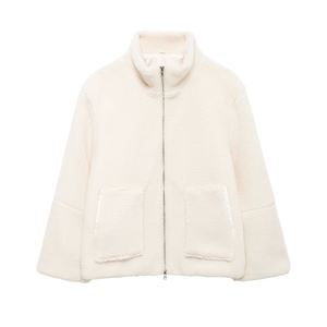 Veste en polaire sherpa unisexe, col montant épais, fermeture éclair, manteau d'hiver - Product Image 2