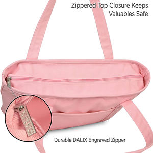 2026 Eco-Friendly <b>Recycled</b> Reusable Plain <b>Tote</b> <b>Bag</b> Zipper Custom Logo Printed Canvas Material Cotton Supermarket Shopping Gifts - Product Image 5