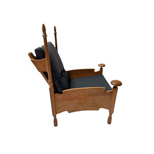 Sillón de Madera Maciza para Descanso con Asiento Tapizado Acolchado para Hotel, Villa, Sala de Estar, Muebles de Calidad de Exportación - Product Image 4