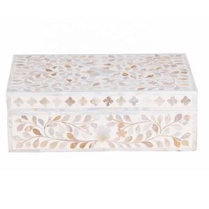 กล่องไม้ถูพื้นประดับมุกลายดอกไม้กล่องเก็บเครื่องประดับแม่ของไข่มุกดีไซน์ล่าสุด - Product Image 6