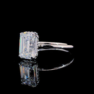 Elegante anillo de compromiso de oro de 18 quilates con diamante cultivado en laboratorio, certificado por IGI, corte esmeralda, 2.25 ct, claridad VVS2, joyería fina para mujer. - Product Image 2