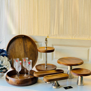 ชุด5เสิร์ฟเค้กยืนไม้และโลหะเรซิ่นผสมแม่พิมพ์อีพ็อกซี่สำหรับแสดงผลผลไม้และที่วางเค้กตกแต่งบ้าน - Product Image 1