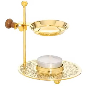 Brass Incense <b>Burner</b> With Cross Top Hand-Made Religious Aromatic Diffuser <b>For</b> Church Use Aromatic Use Incense <b>Burner</b> - Product Image 2