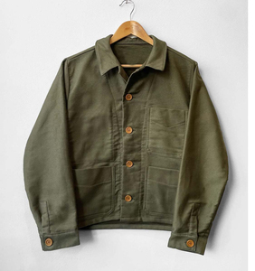 <b>Men</b> Cotton Canvas Chore <b>Jacket</b> Heavy Workwear Coat Button Front <b>Utility</b> Pockets Relaxed Fit Casual Outerwear Fall Season - Product Image 1