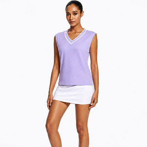 Ensemble d'uniformes de tennis professionnels et vêtements de sport respirants à séchage rapide pour femmes, t-shirt, jupe, short de tennis, couleurs personnalisées - Product Image 4