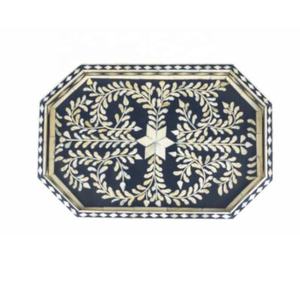 Artisanat Forme Ronde Os Incrustation Plateau Maison Plateau Décoratif Pour Table Basse Motif Unique Essayez Meilleure Qualité Plateau Os Artisanat - Product Image 6