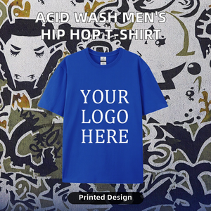 Camiseta Casual de Cuello Redondo, Estilo Vintage, de Gran Tamaño, con Impresión Digital Personalizada de Alta Calidad, 100% Algodón, Lisa, para Hombre - Product Image 3