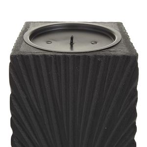 Black Sunburst Wood Square Pillar <b>Candle</b> Holder <b>Set</b> Decorative Tea Light Stand Wedding Home Centerpiece Unscented Handmade - Product Image 4