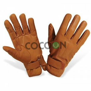 Premium <b>Brown</b> Genuine <b>Leather</b> Work <b>Gloves</b> <b>Men</b> Durable Heavy Duty Construction Driving Horse Riding Tactical Utility Wrist Straps - Product Image 1