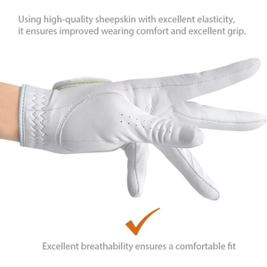 Guantes de Golf de Piel Cabretta al por Mayor, Suaves, Transpirables, Antideslizantes, con Logotipo Personalizado OEM, Unisex, Color Deportivo - Product Image 4