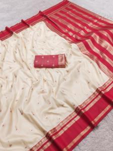 Sari Tradicional Indio de Seda Banarasi con Trabajo de Tejido Zari para Bodas y Eventos Festivos, Atuendo para Mujer - Product Image 4