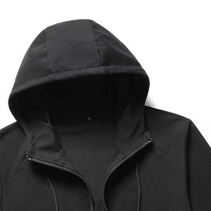 Survêtement en molleton noir jais pour l'hiver, taille plus, avec logo personnalisé, vêtements de rue tendance pour hommes adultes - Product Image 3