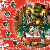 Ensemble d'huiles essentielles de Noël 6x10ml huiles parfumées pour diffuseurs d'huile fabrication de bougies décorations de vacances arbre à thé cannes à sucre