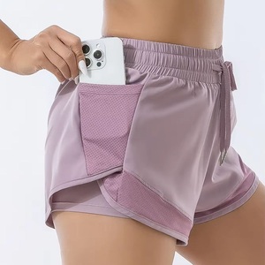 Contrast Mesh Panel pattern Super Mesh And Polyester Made <b>Ladies</b> Double Layer Soccer <b>Shorts</b> <b>Jersey</b> Adventure Activities <b>Short</b> - Product Image 3