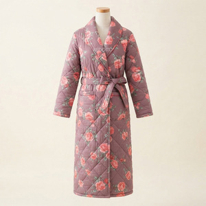 Robe en polaire matelassée écologique à manches longues avec ceinture et poches, douce et décontractée, pour homme, hiver - Product Image 1