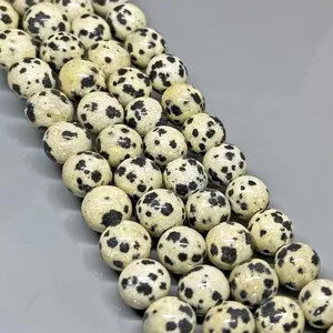 Cuentas de Jaspe Dálmata Natural de 4mm, Redondas y Lisas, Grado AAA, para Fabricación de Joyería, Venta al Por Mayor - Product Image 2