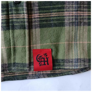Nuevas Camisas de Manga Larga Estilo Urbano con Logotipo Personalizado Bordado, Camisa a Cuadros de Algodón con Dobladillo sin Rematar, MOQ Bajo, Camisa de Trabajo de Franela para Hombre - Product Image 6