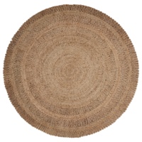 Design pour votre salon, tapis en chanvre et 4x4, tapis rond antidérapant de couleur marron pur