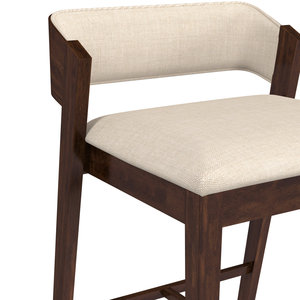 Modern Upholstered Counter Chair Solid Wood Kitchen <b>Stool</b> for Cafe Restaurant <b>Dining</b> Room Home Furniture Design - Product Image 4