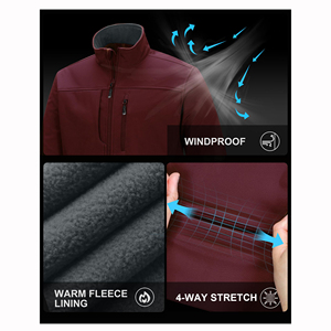 Product Manufacturer Men's Softshell Jacket Fleece <b>Lined</b> Material Wear Windbreaker Men's Softshell Jacket - Product Image 6