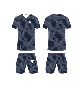 Ensemble de maillots de football personnalisés sublimés noir et gris, col en V, manches courtes, évacuation de l'humidité, adulte, toutes saisons - Product Image 2