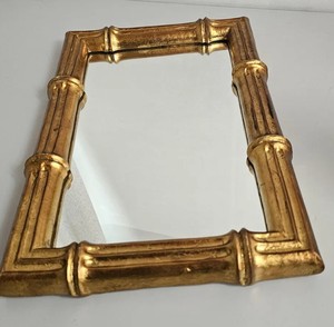 Vintage Italian Genuine Gold Leaf Faux Bamboo Mirror - Product Image 1