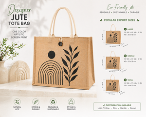 Designer Laminated Jute Tote <b>Bag</b> Eco Friendly Reusable Shopping <b>Bag</b> Custom Logo Large Button Closure Promotional Exhibition Bulk - Product Image 4
