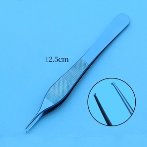 <span class=keywords><strong>Forceps</strong></span> Adson Tisu Medis <span class=keywords><strong>Titanium</strong></span> 12Cm, Gunting Jepit Adson Tisu Coklat dengan Peralatan Bedah Lurus Ujung Gigi 3Mm