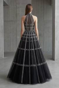 Fabricante de Vestidos de Novia de Lujo con Cuentas de Perlas, Vestido de Novia de Cuello Alto al por Mayor, Suministro de Fábrica OEM Personalizado - Product Image 3