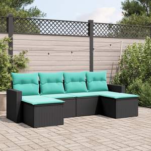 Conjunto de sofás de jardín en negro y azul - Product Image 1