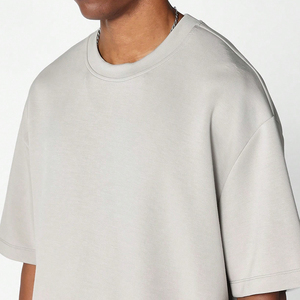 Camiseta Oversize de Algodón 100% para Hombre, Manga Corta, Cuello Redondo, Color Liso, Tejido de Punto Jersey, Estilo Casual Urbano - Product Image 3