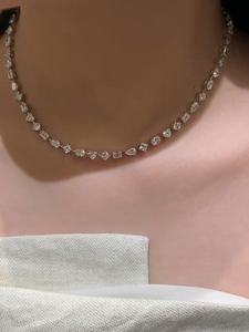 Collar de tenis con diamantes cultivados en laboratorio de 15 quilates de formas mixtas, collar de diamantes con certificación IGI EF VVS VS, collar gargantilla de oro blanco de 14 quilates - Product Image 5