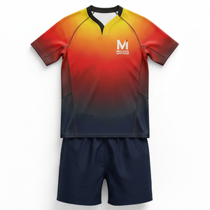 ชุดรักบี้แบบสั่งทำขายส่ง ปักลายแบบซับลิเมชั่น ทนทานต่อการฉีกขาด เย็บตะเข็บเสริมความแข็งแรง ชุดยูนิฟอร์มรักบี้สำหรับการแข่งขันระดับมืออาชีพ โรงงานรับผลิตแบบ OEM - Product Image 2