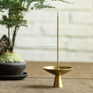 Brass <b>Cone</b> Shaped Incense Burner Ash Catcher Thread Simple Modern Style Eco-friendly Durable for Home Restaurant Church Use - Product Image 4