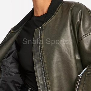 New Style Plus Size Leather Jacket Customized Stand For Winter Women Leather Jacket For Online Sale in Affordable price - Product Image 6