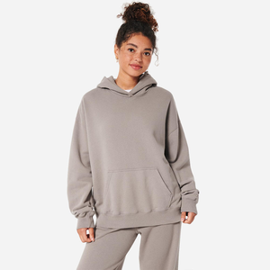 Vente en gros fabricant : Sweat à capuche streetwear personnalisé pour femme, en molleton épais 500 g/m², coupe oversize, avec impression 3D en relief - Product Image 1