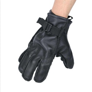 Tactical Leather Gloves With Adjustable Wrist <b>Strap</b> For Outdoor Men Use - Product Image 2