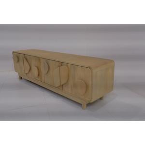 Modern Scandinavian Solid Mango Wood <b>TV</b> <b>Stand</b> with Storage for Living Room Furniture - Product Image 2