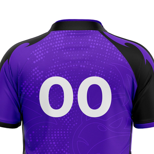 Camiseta Deportiva Personalizada de Pádel Morada con Cuello en V, Manga Corta, Transpirable y de Secado Rápido para Hombre con Diseño Impreso - Product Image 4