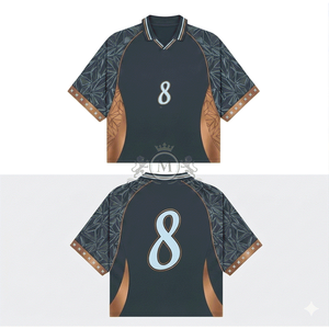 Maillot de football personnalisé à col en V, manches courtes, motif géométrique vert, en polyester anti-humidité, pour homme adulte, numéro 8 - Product Image 6