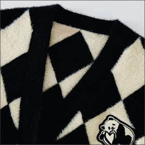 Tiki Taka Sports Unisex Solid <b>Cardigan</b> Sweaters V-neck Wool/Nylon Coarse Wool Button Anti-Wrinkle Winter Heavyweight Thermal - Product Image 2