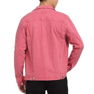 Chaqueta vaquera rosa para hombre 2026, estilo casual, de algodón lavado, cuello vuelto, corte regular, estilo primavera, cierre de botones, chaqueta de alta calidad - Product Image 1