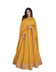 Vestido Anarkali de trabajo de secuencia de bordado de seda Georgette de imitación de diseñador por Fab Zone - Product Image 1