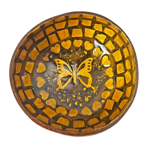 Bol en noix de coco incrusté de coquillages brillants - Artisanat de laque - Décoration artisanale vietnamienne - Product Image 1