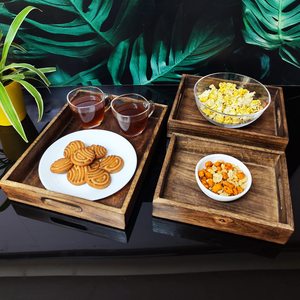 Bandejas de Madera de Mango Grandes para Almacenamiento, Juegos de Regalo, Bandeja Decorativa Hecha a Mano, Forma Rectangular, Bandejas para Servir, Usos Múltiples para Hoteles - Product Image 2