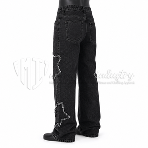 Jeans Negros Desgastados para Hombre, 12 OZ |   Pantalones Vaqueros Holgados con Detalles Desgarrados |   Jeans de Estilo Urbano - Product Image 3